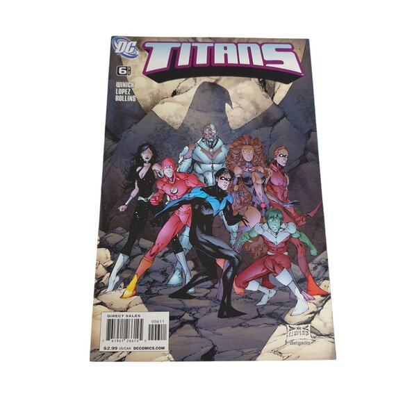 DC Titans Comic Issue 6 Judd Winick Art Lopez Rollins Direct Edition - Picture 1 of 2